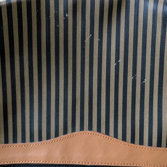 Fendi Black and Tan Striped Pouch